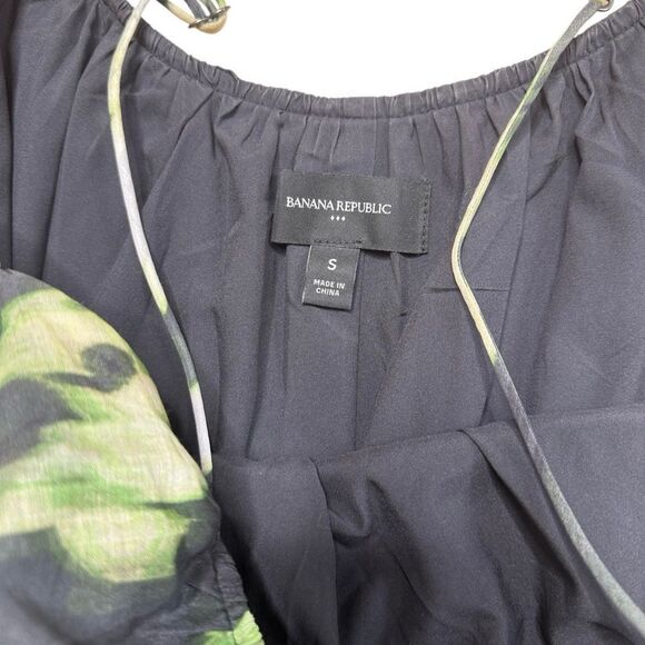 Banana Republic Organza Tie Waist Maxi Dress Green Small - Picture 7 of 8